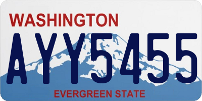 WA license plate AYY5455