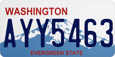 WA license plate AYY5463