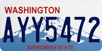 WA license plate AYY5472