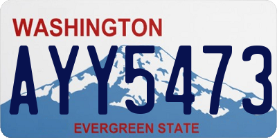 WA license plate AYY5473