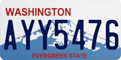 WA license plate AYY5476