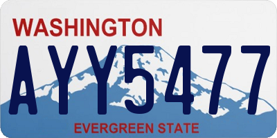 WA license plate AYY5477