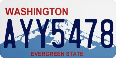 WA license plate AYY5478