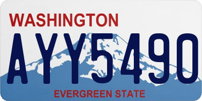 WA license plate AYY5490