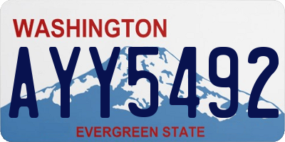 WA license plate AYY5492