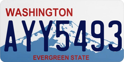 WA license plate AYY5493