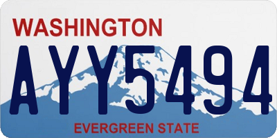 WA license plate AYY5494