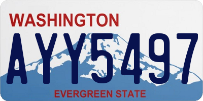 WA license plate AYY5497