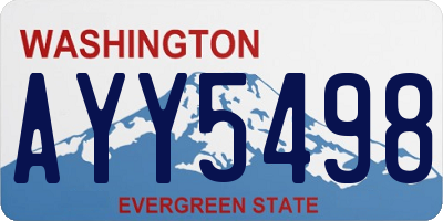 WA license plate AYY5498