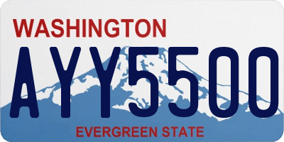 WA license plate AYY5500