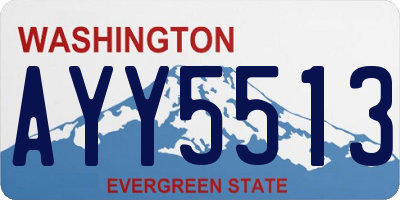 WA license plate AYY5513