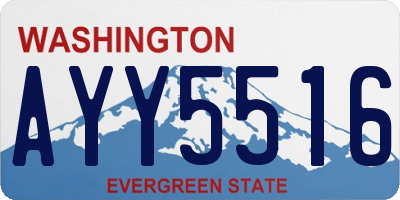 WA license plate AYY5516