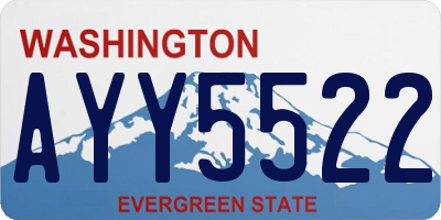 WA license plate AYY5522