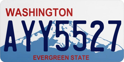 WA license plate AYY5527