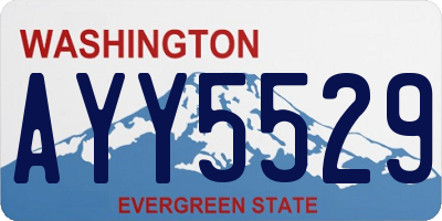 WA license plate AYY5529