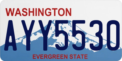 WA license plate AYY5530