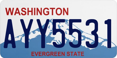 WA license plate AYY5531