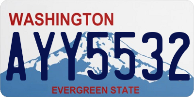 WA license plate AYY5532