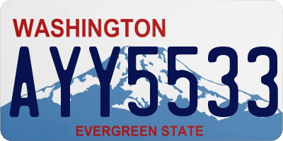 WA license plate AYY5533