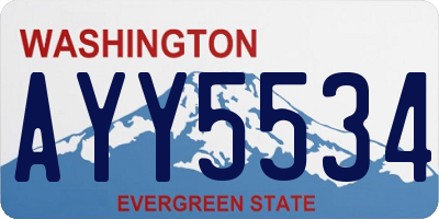 WA license plate AYY5534