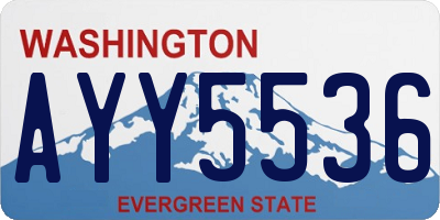 WA license plate AYY5536