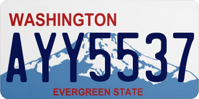 WA license plate AYY5537