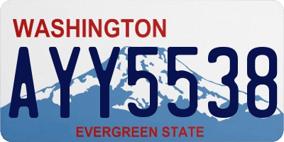 WA license plate AYY5538