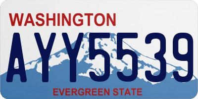 WA license plate AYY5539