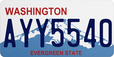 WA license plate AYY5540