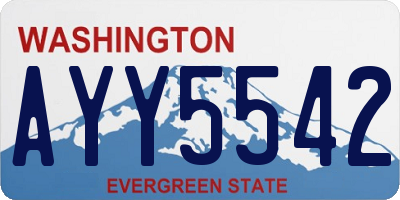 WA license plate AYY5542