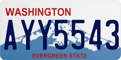 WA license plate AYY5543