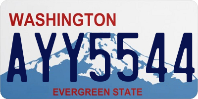 WA license plate AYY5544