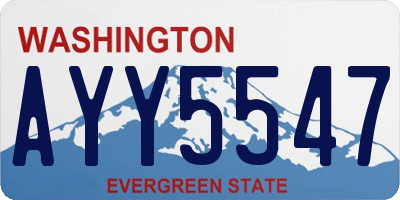 WA license plate AYY5547