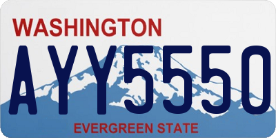 WA license plate AYY5550