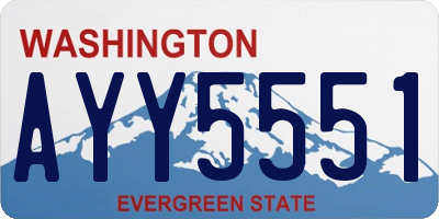 WA license plate AYY5551