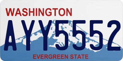 WA license plate AYY5552