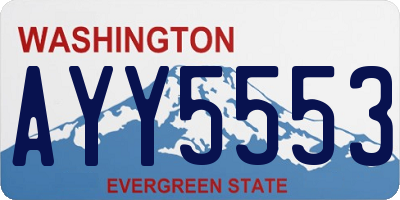 WA license plate AYY5553