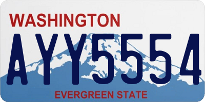 WA license plate AYY5554