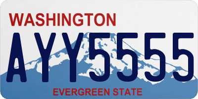 WA license plate AYY5555