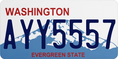 WA license plate AYY5557