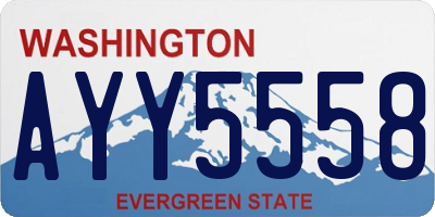 WA license plate AYY5558