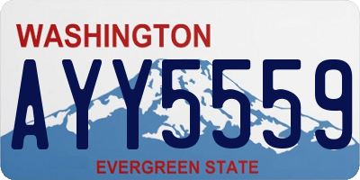 WA license plate AYY5559