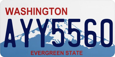 WA license plate AYY5560