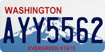 WA license plate AYY5562