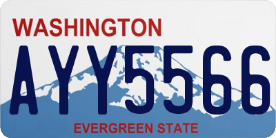 WA license plate AYY5566