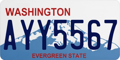 WA license plate AYY5567