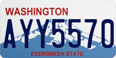 WA license plate AYY5570