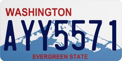 WA license plate AYY5571