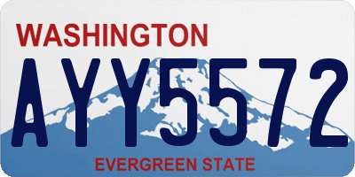 WA license plate AYY5572