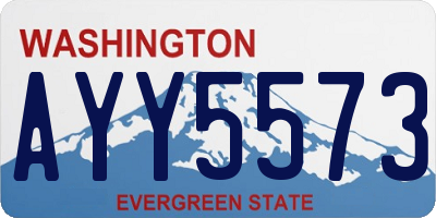 WA license plate AYY5573